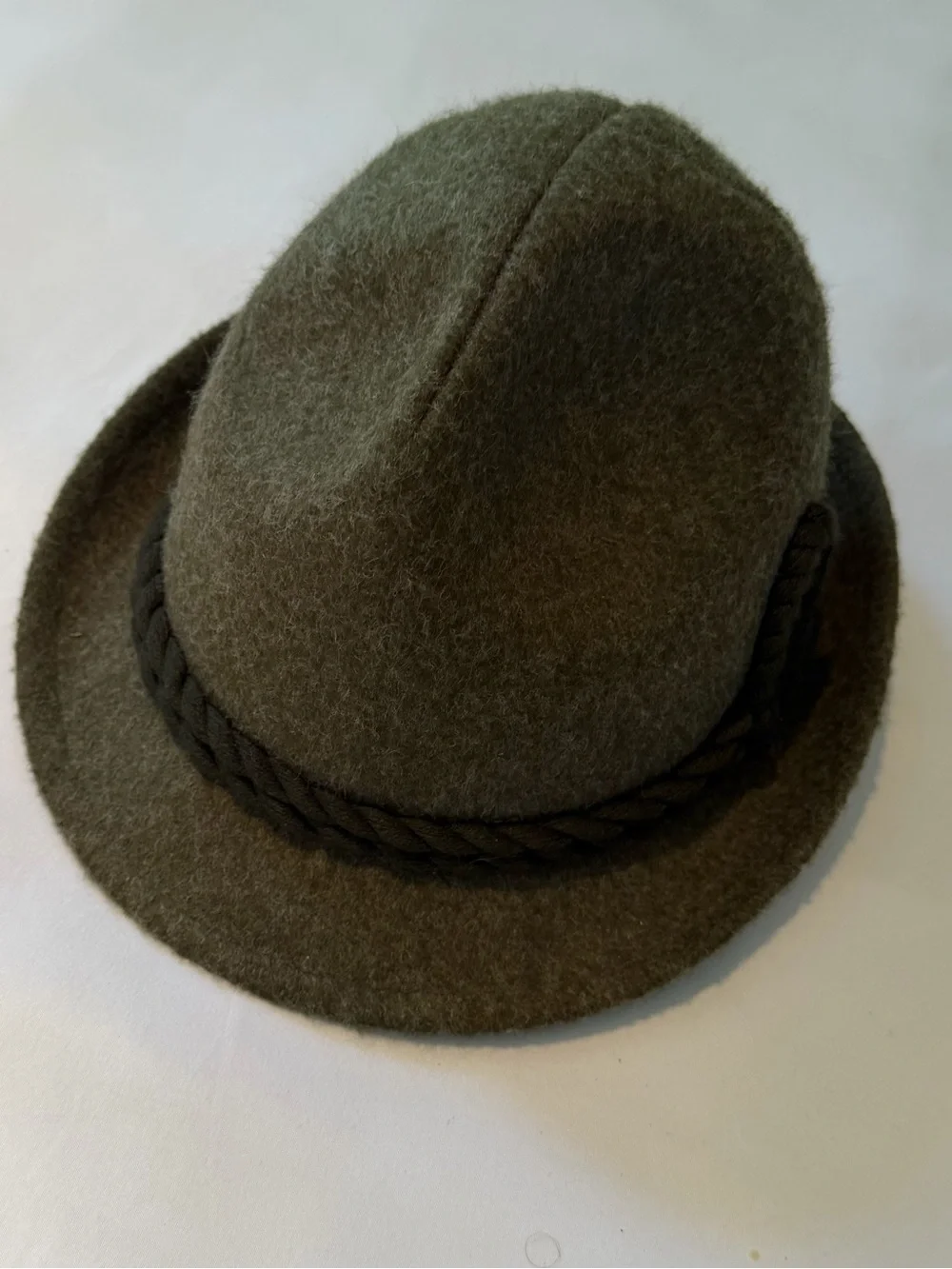 Alpine Olive Bowler Hat with Braided Band